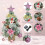 Pink Mini Artificial Christmas Tree 60cm with LED Lights & 5