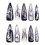 Faux ongles gothiques-kawaii Y2K – Texture 3D, réutilisables 2