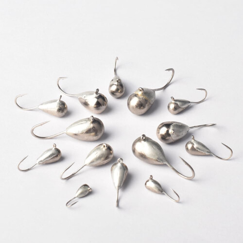 Umalede wolfram dråbeformede isjigs – 10 stk., 2,7–7 mm 2