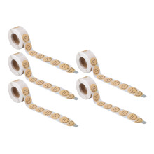 5 Rollen runde Kraftpapier-Aufkleber, Durchmesser 2,5 cm, 500 Stück pro Rolle
