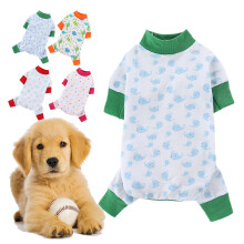Hunde-Overall aus Baumwolle mit Cartoon-Print und Falten