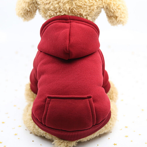 Sudadera con capucha de poliéster para perros con bolsillo