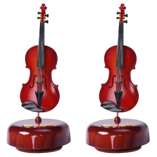 Violin Music Box with Rotating Base2-Pack