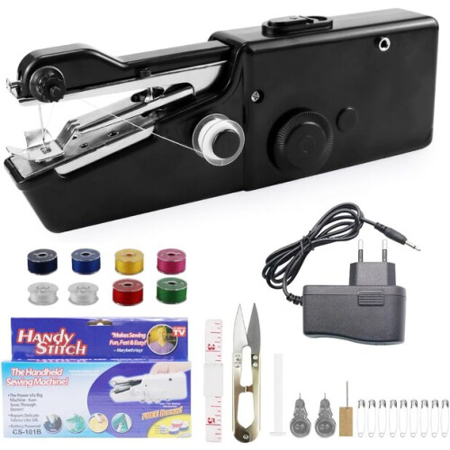 Machine à Coudre Portable Électrique pour Débutants - Design Compact, Alimentation Double Pile/DC 1