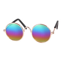 Haustier-Sonnenbrille, runder Rahmen, AC-Kunststoffgläser, 3 cm