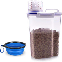 Recipiente hermético para comida de mascotas con boquilla para verter y 4 juntas.