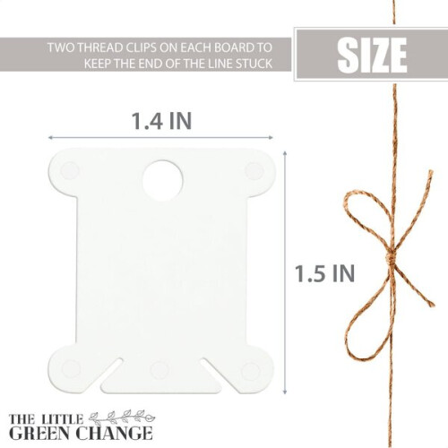 Plastic Thread Spools for Embroidery and Sewing, White, 3.8cm x 3.6cm with Storage Clips 1