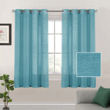 Linen Sheer Curtains Silver 63 Inch 2 Panels