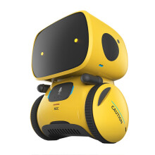 Robot de juguete inteligente interactivo con control táctil y por voz.
