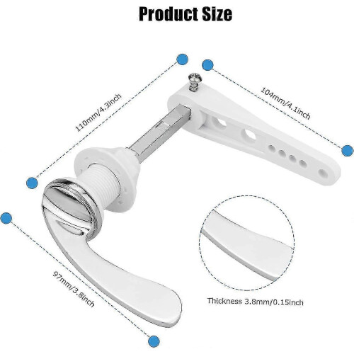 Toilet Flush Handle Replacement, Solid Metal Construction Compatible with Universal WC Cisterns for Quick Installation 1