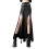 Asymmetric SplitPatchwork Skirt Stretchy Polyester Spandex-S 1