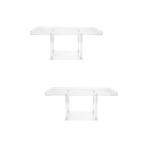 2Pcs Acrylic Display Riser Stands Transparent Home Storage Organizer