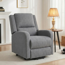 Linen Electric Armchair Power Lift Recliner Chair with Massage, Grey