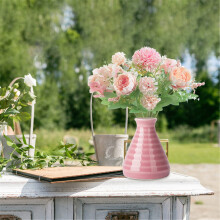 Buchet de trandafiri roșii din mătase – Legat manual, 33207,5 cm, Reutilizabil