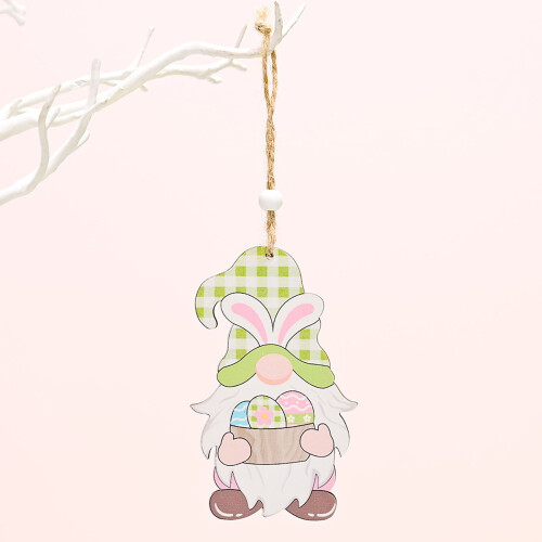 pendentif lapin de Pâques en bois