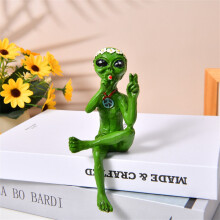 Estatua de alienígena de jardín, adorno de resina, 1 pieza