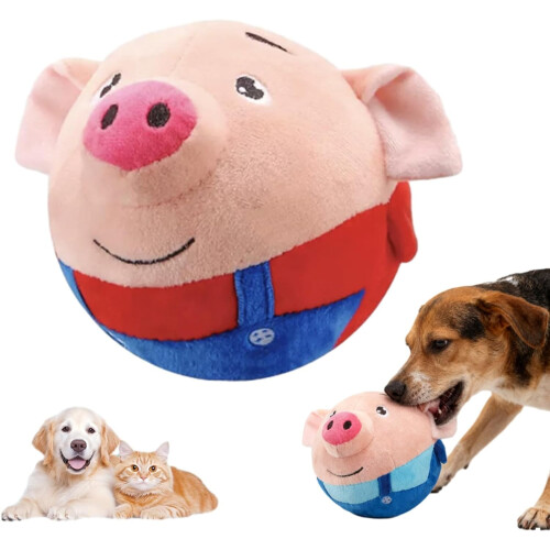 Pelota interactiva para perros con sonido, peluche lavable con