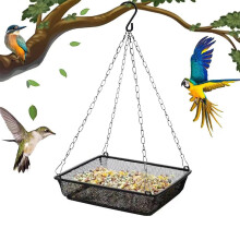Bandeja de malla metálica para comedero de pájaros, diseño abierto, 1 pieza.