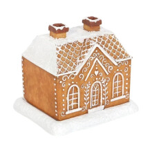 Quemador de incienso con forma de cabaña de madera y escena nevada, 9 cm