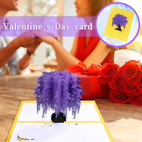 Hollow-Cut Wisteria Greeting Card