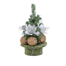 Mini Christmas Tree Ornament with Baubles Silver