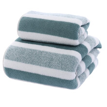 Weiches Korallenfleece-Badetuch-Set, Grün, 2-teilig