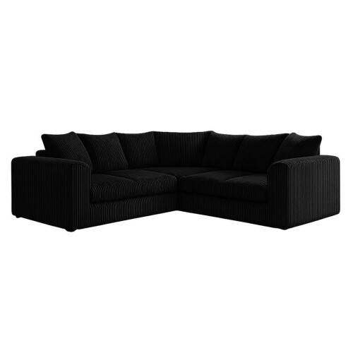 Furniture 786 Jumbo Cord Scatter Back 2c2 Corner Sofa Black 2