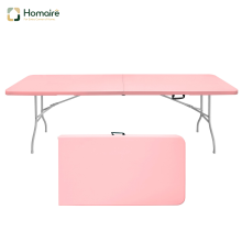 HOMAIRE Stojanovacia stôl prenosný robustný 243,9 cm s uchytom, multifunkčný na kemping, pikniky, vnútorné/venkovné oslavy, nosnosť 135 kg ru