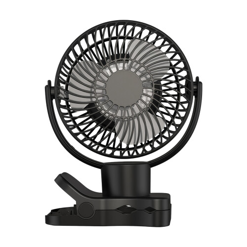 Space Saving Clip Fan with Night Light USB Rechargeable-Black C