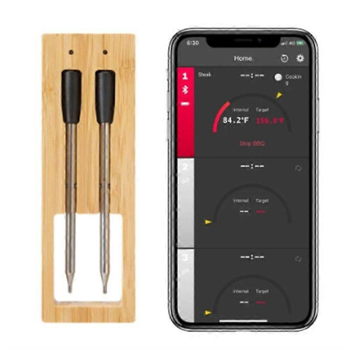 Wireless Bluetooth BBQ Food Thermometer, IP6 Waterproof, 6 Probe Kitchen Thermometer with 30m Range 2