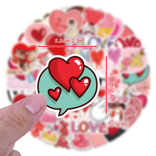 Pegatinas de vinilo con forma de corazón 55LOVE 1