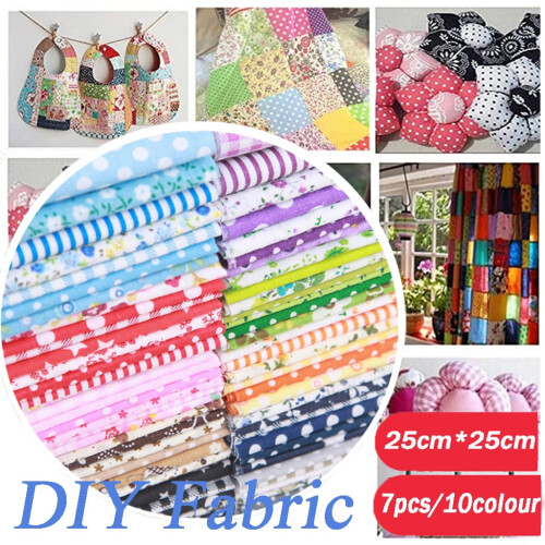 Patchwork Fabric Bundle Soft Quilting Squares 7 pcs 2