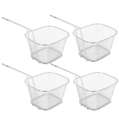 4pcs Stainless Steel Cooking Basket, Foldable Design with Handle for Baking and Steaming 2