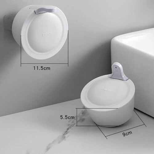 Wall Mounted Soap Dispenser with Self Adhesive Base, 350 ml Capacity for Kitchen Sink, White 1
