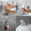 Wall Mounted Soap Dispenser with Self Adhesive Base, 350 ml Capacity for Kitchen Sink, White 5