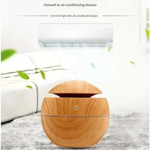 USB Ultrasonic Cool Mist Humidifier with Essential Oil Diffuser and Wood Grain Design 2