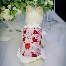 Gonna per cani con stampa a rose, taglia XL, per animali di piccola taglia.