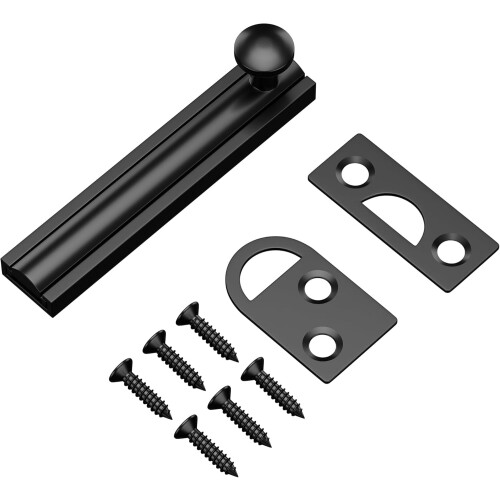 3" massiv messing overfladebolt sort 1 pakke