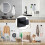 Adhesive Hooks Black Stainless Steel 4 Pack, Wall Mounted for Bathroom Kitchen 3