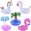 Inflatable Drink Holders 5-Pack, Floating Cup Holders for Pool with Assorted Designs (Unicorn, Flamingo) 5
