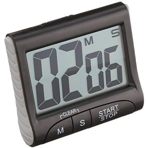 Digital Timer with Stopwatch and Magnetic Mounting, Black Display for Cooking, Exercise, Study Time Management 2