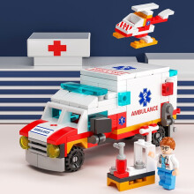 6-in-1 voertuigbouwset – brandweerwagen, politiewagen,