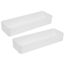 Organizador de cajones de PP blanco para cubiertos y utensilios (2 unidades)