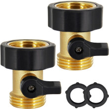 Robinet d'arrêt en laiton pour tuyau d'arrosage 3/4" – Lot de 2