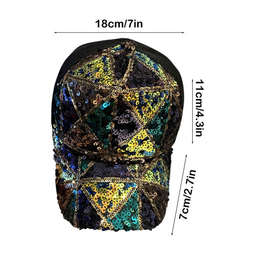 Glitter paljett baseballcaps justerbar netting solhatt 2