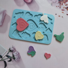 Moule à chocolat en silicone en forme de cœur à 13 cavités