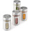 Stainless Steel Spice Jar Set, 3-Piece, 100 ml, Adjustable Shaker with Glass Jar 3