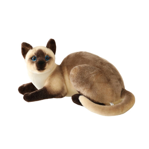 Brinquedo de pelúcia de gato siamês recheado com algodão PP