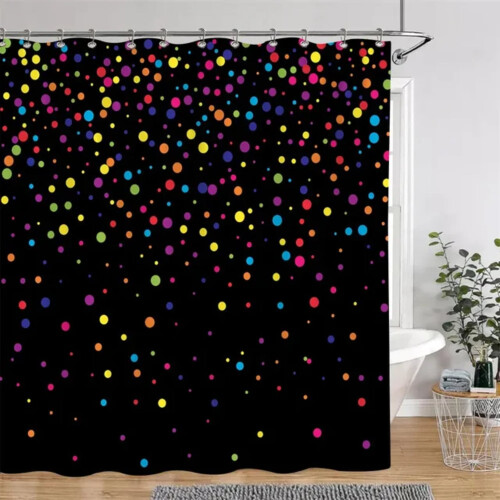 Prickig geometrisk duschdraperi polyester 180x180cm