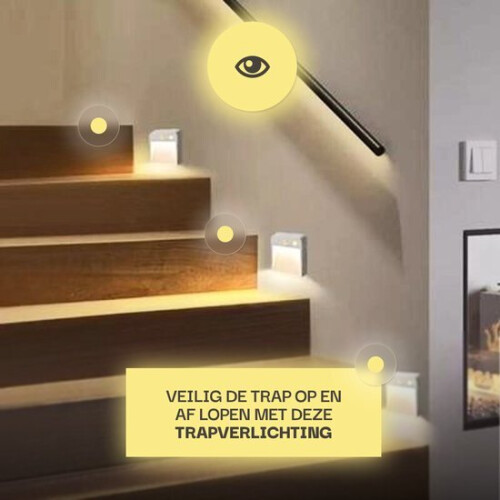 PIR Motion Sensor Light Wireless Battery Powered Stair Light for Cupboard Hallway 2